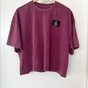 NWOT Jordan Womens Essential Boxy Tee in Maroon size M